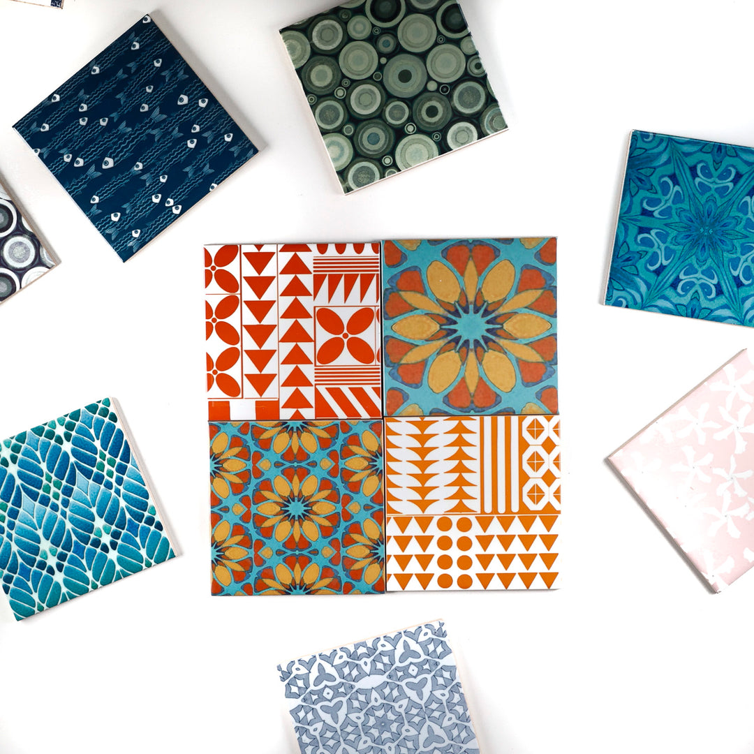 SALE SET : 12x 10.8cm - Random - Patchwork - Mixed Design Tiles