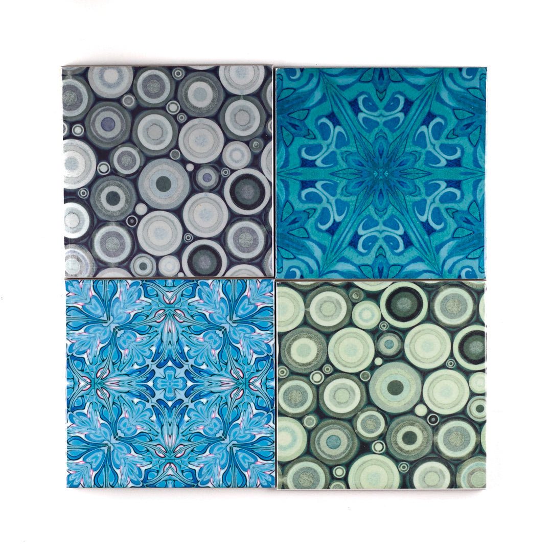 SALE SET : 12x 10.8cm - Random - Patchwork - Mixed Design Tiles