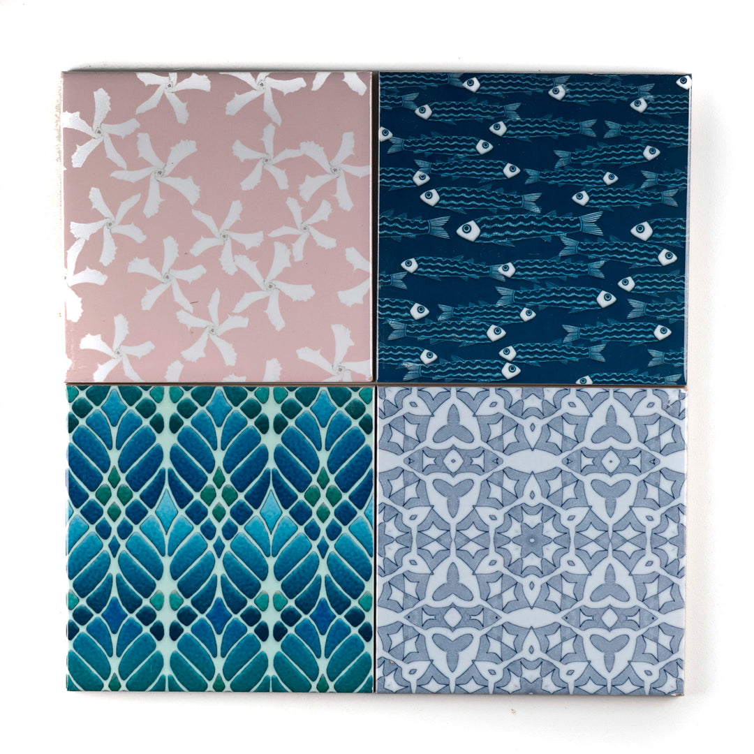 SALE SET : 12x 10.8cm - Random - Patchwork - Mixed Design Tiles