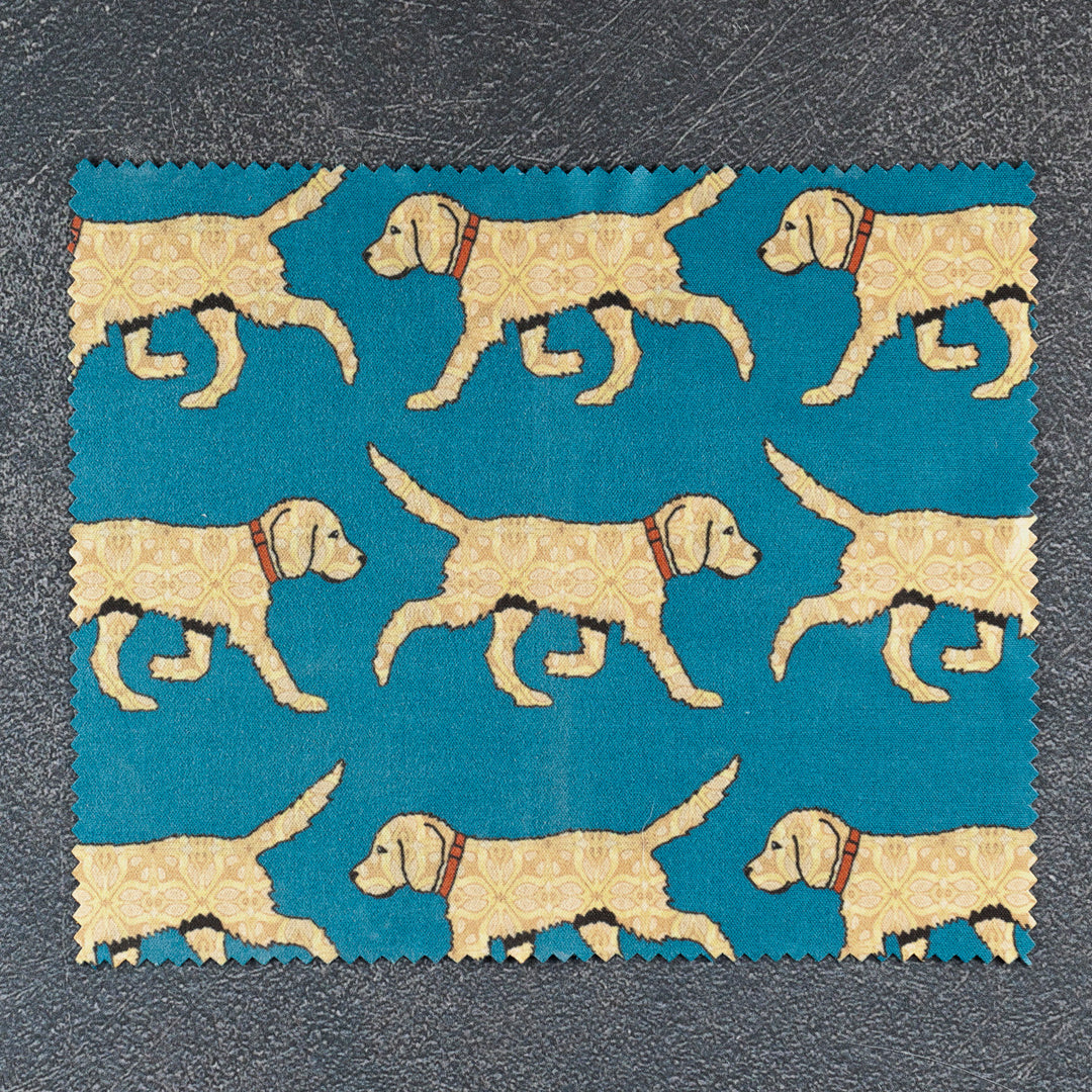 Labradoodle (Blonde on Teal) Compact Folding Mirror