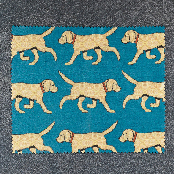 Labradoodle (Blonde on Teal) Compact Folding Mirror