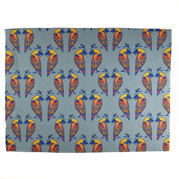SALE SECONDS - Set of 3x Multi-coloured Lovebirds Fabric Placemats