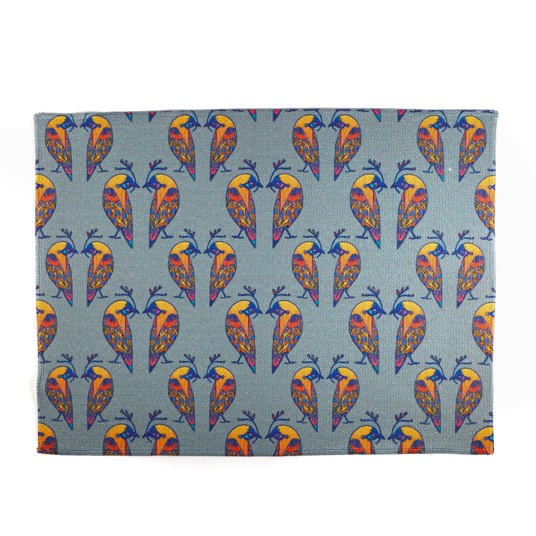 SALE SECONDS - Set of 3x Multi-coloured Lovebirds Fabric Placemats