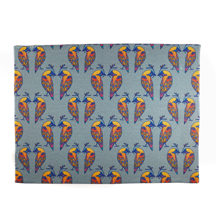 SALE SECONDS - Set of 3x Multi-coloured Lovebirds Fabric Placemats