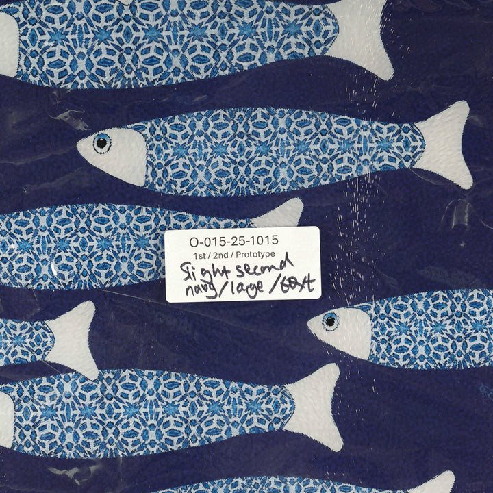 SALE - Large Rectangular Navy Blue Ocean Shoal - Chopping Board (textured)