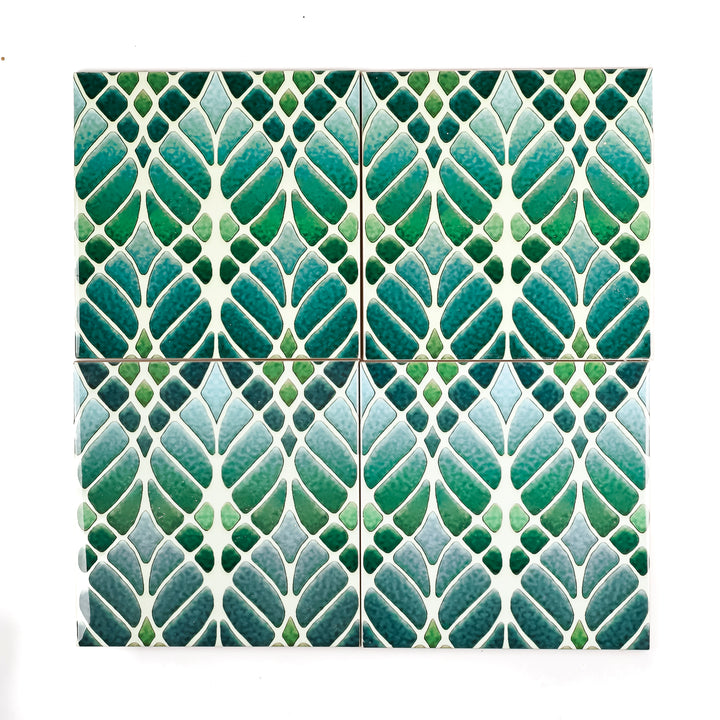 SALE SET of 4 x 15.2cm  Interwoven Tree tiles (mixed set)