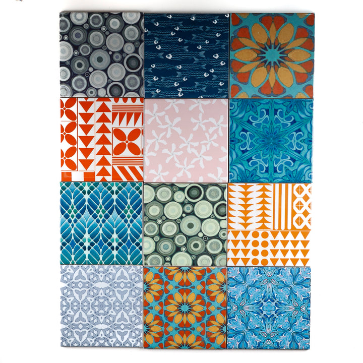 SALE SET : 12x 10.8cm - Random - Patchwork - Mixed Design Tiles
