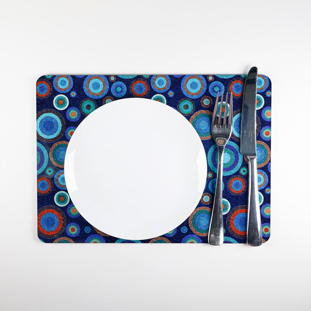 SALE SECONDS - 2x Cork Placemats - spotty starry night design