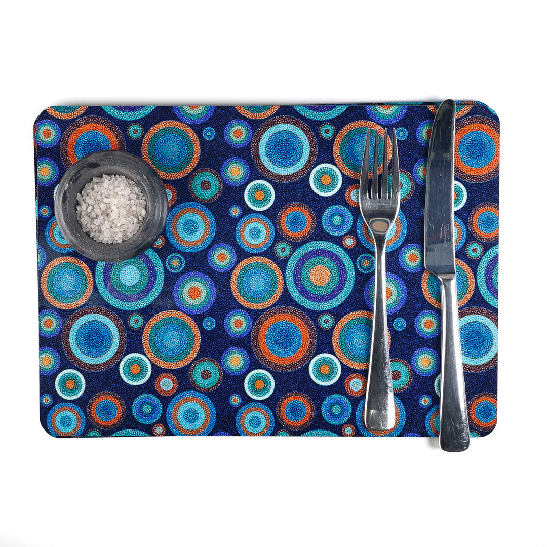 SALE SECONDS - 2x Cork Placemats - spotty starry night design