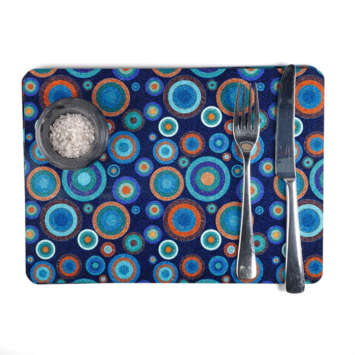 SALE SECONDS - 2x Cork Placemats - spotty starry night design