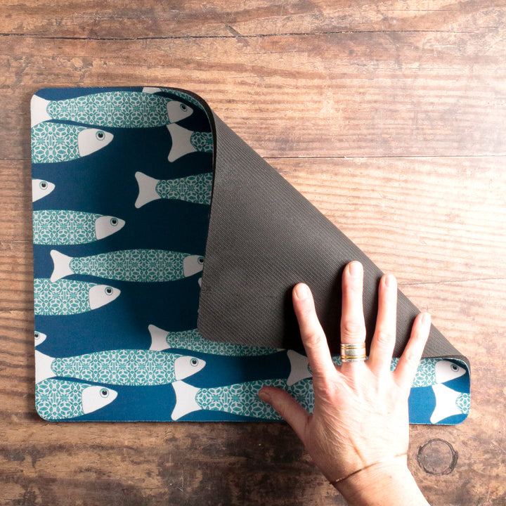 SALE | Ocean Shoal Pet Food Mat - Rich Blue