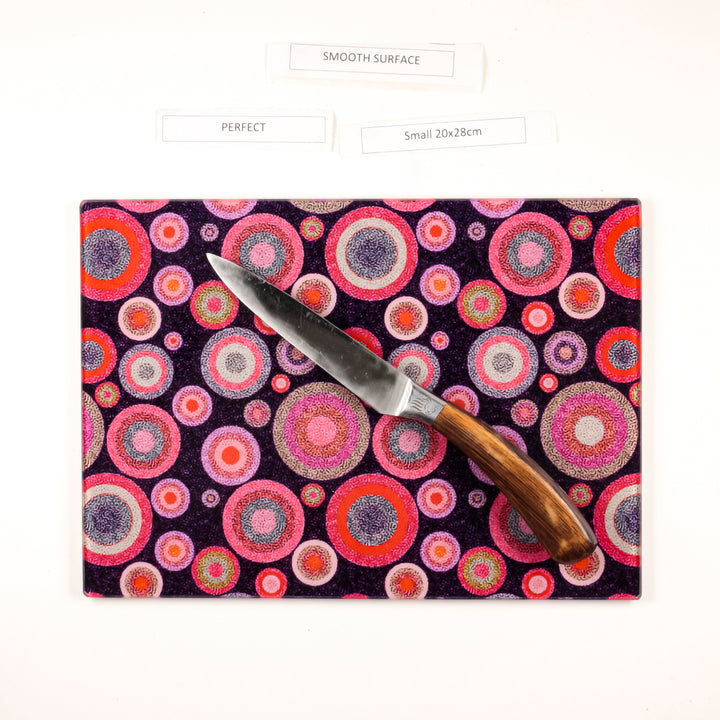 SALE - Red/Pink "Starry Night" - Small Rectangular Worktop Protector (smooth)
