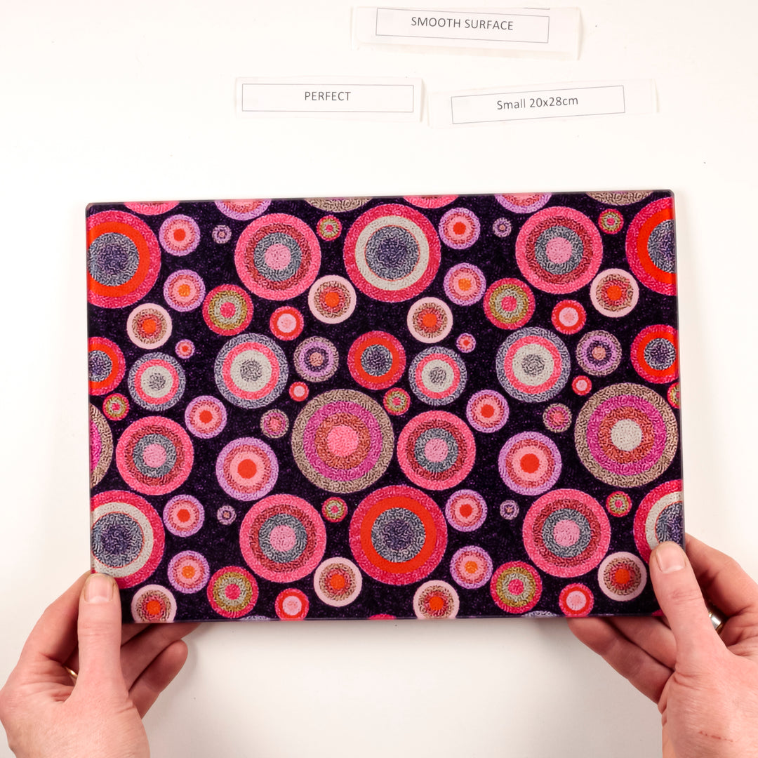 SALE - Red/Pink "Starry Night" - Small Rectangular Worktop Protector (smooth)