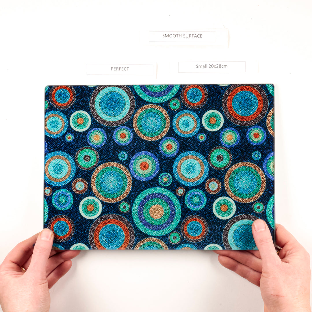 SALE - Starry Night Chopping Board - Worktop Protector - Blue (small)