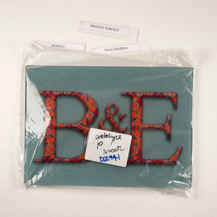 SALE - Personalised Worktop Protector with B and E initials (20 x 28cm)