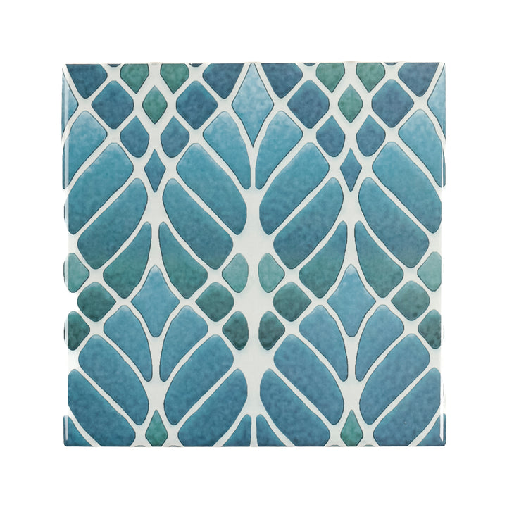 Trees tile Blue Muted - Large Scale - FIRED INK Version