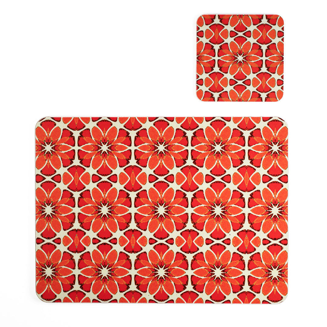 Moroccan Flower Placemat - Orange Apricot