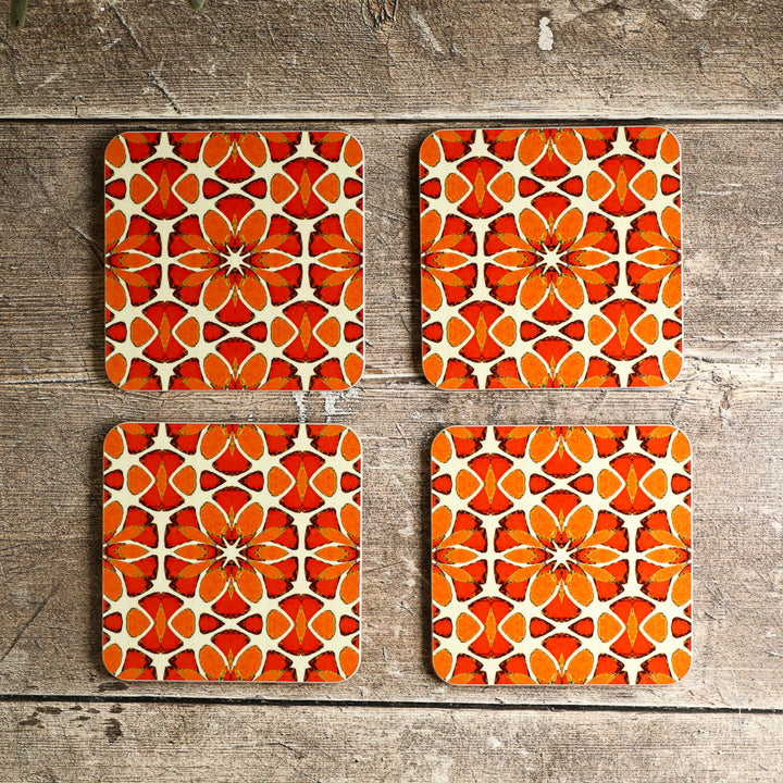 Moroccan Flower Placemat - Orange Apricot