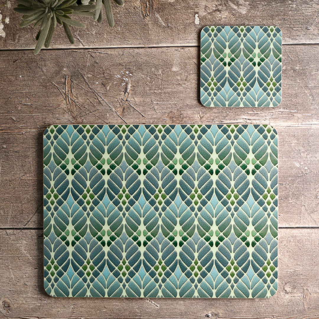 Interwoven Trees Placemat - Muted Greens