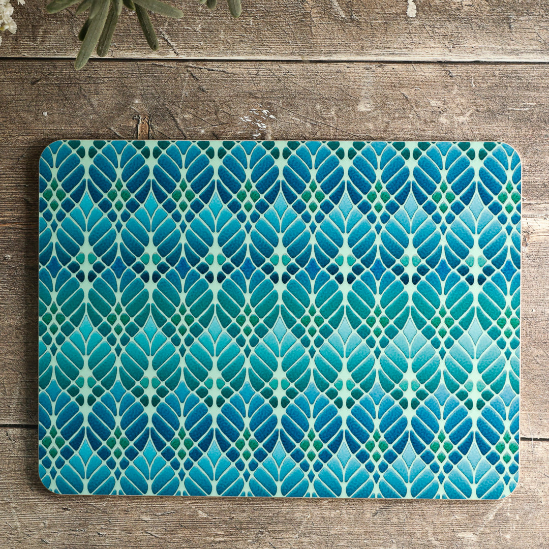 Interwoven Trees Placemat - Blue Green