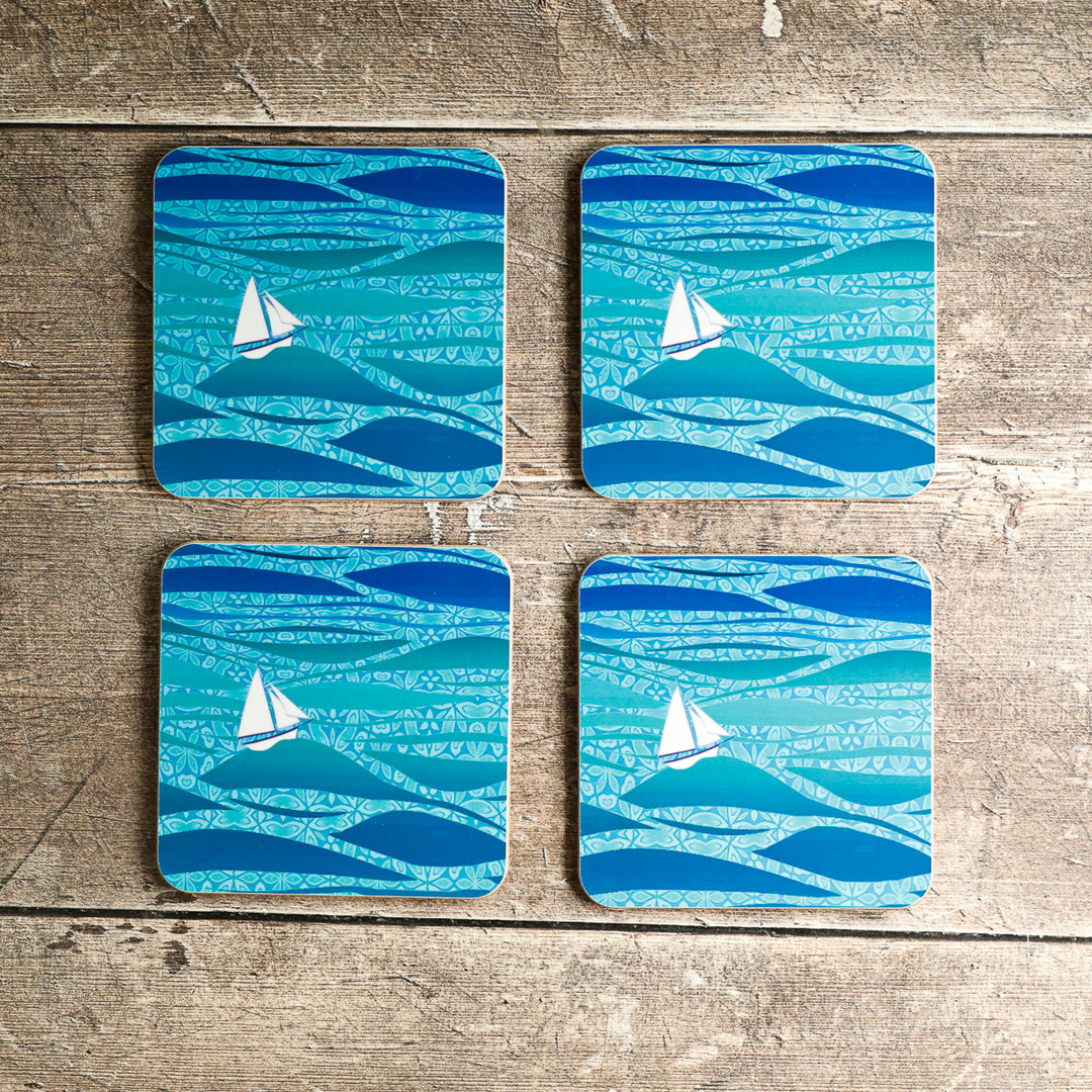 Caribbean Sailing Placemat - Blue Boats