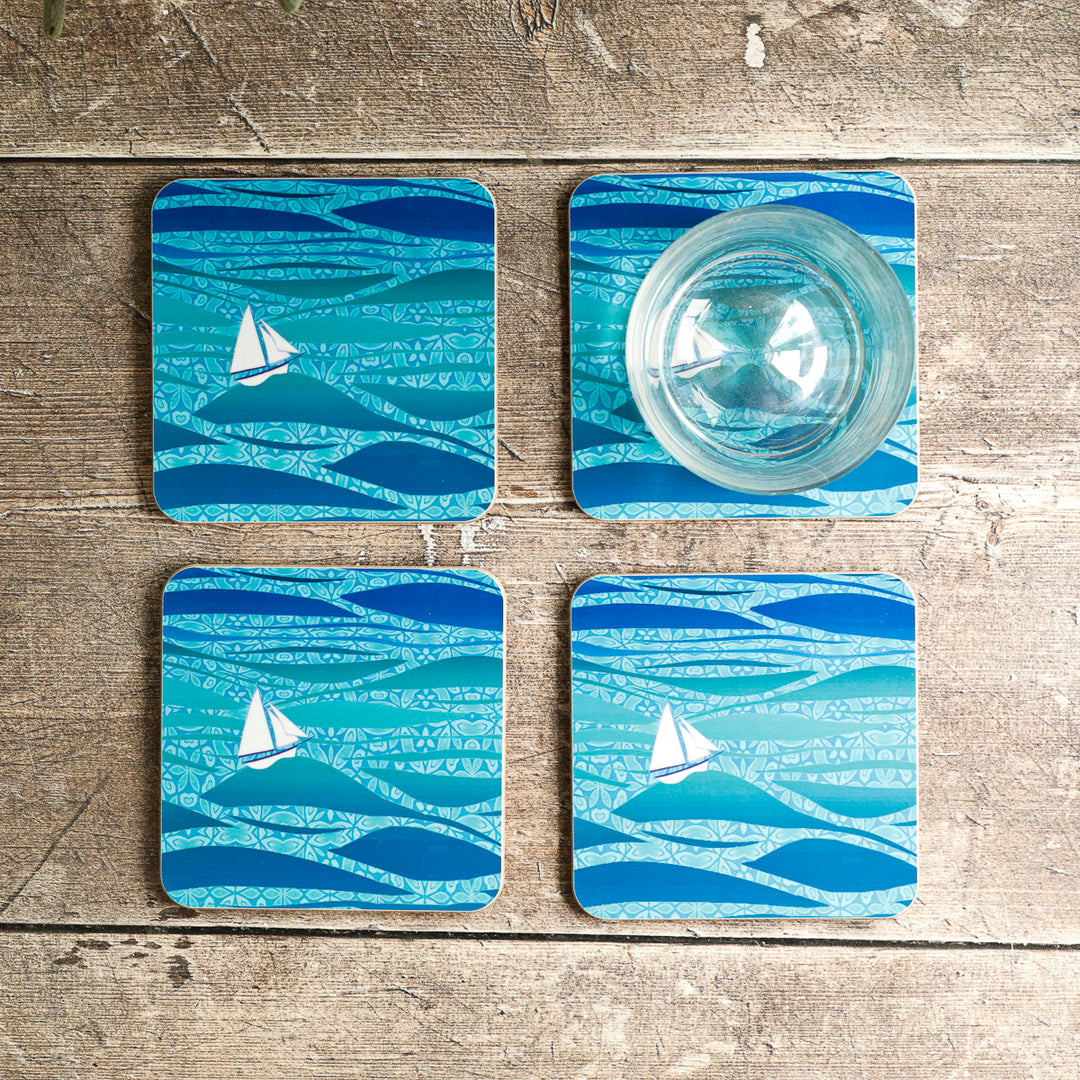 Caribbean Sailing Placemat - Blue Boats