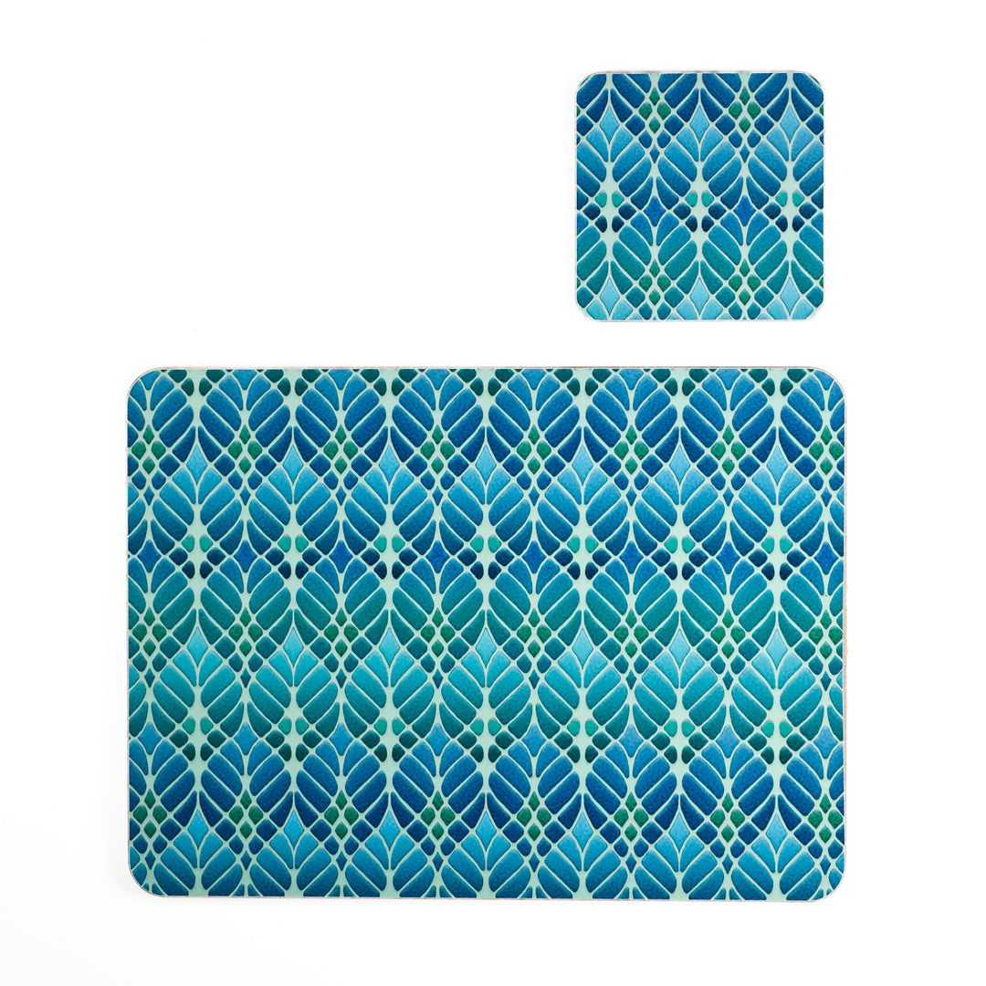 Interwoven Trees Placemat - Blue Green