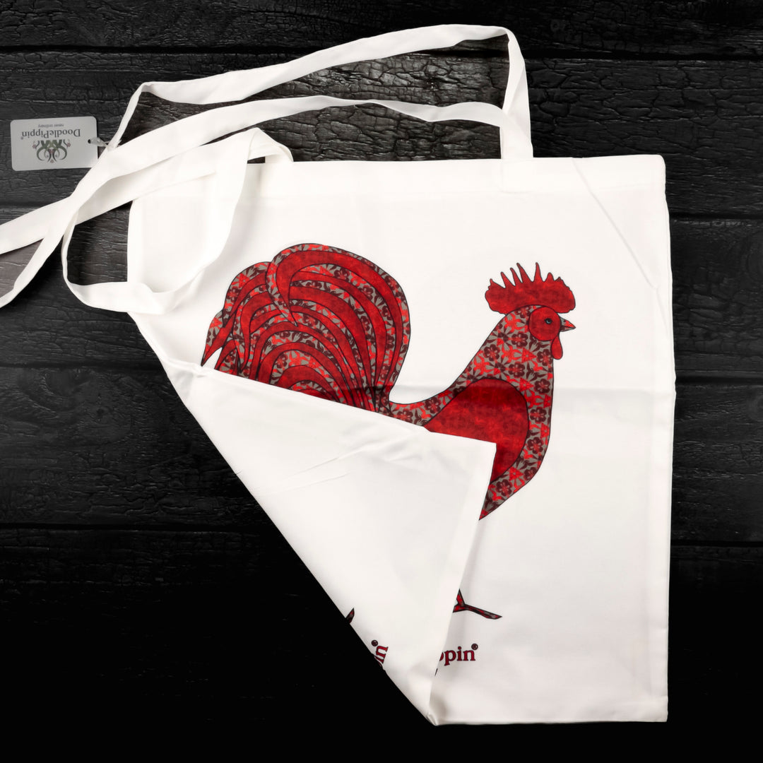 SALE Red Cockerel Shopping Bag - Lightweight foldaway tote