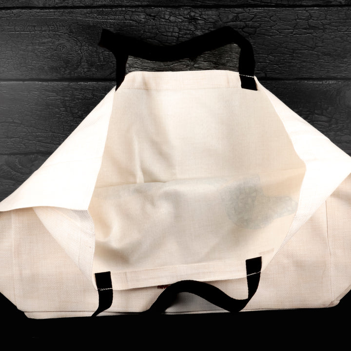 SALE Blue Dachshund - Large Cream Tote (short black handles)