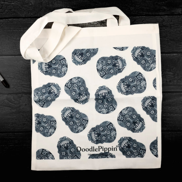 SALE Black Skulls Shopping Bag - Lightweight foldaway tote