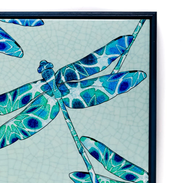 SALE - Dragonfly tile frame picture
