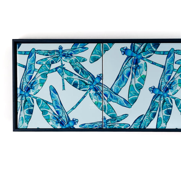 SALE Dragonfly Tile frame - three tiles version