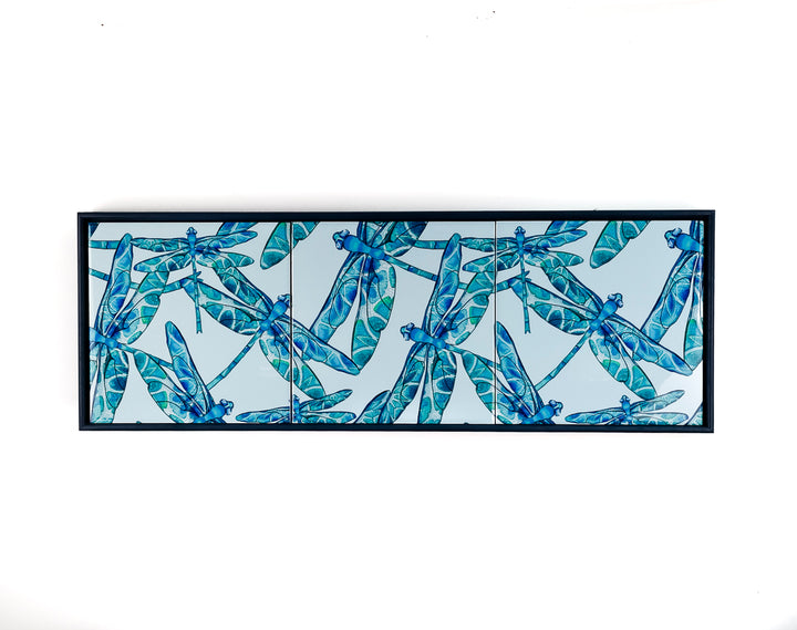 SALE Dragonfly Tile frame - three tiles version