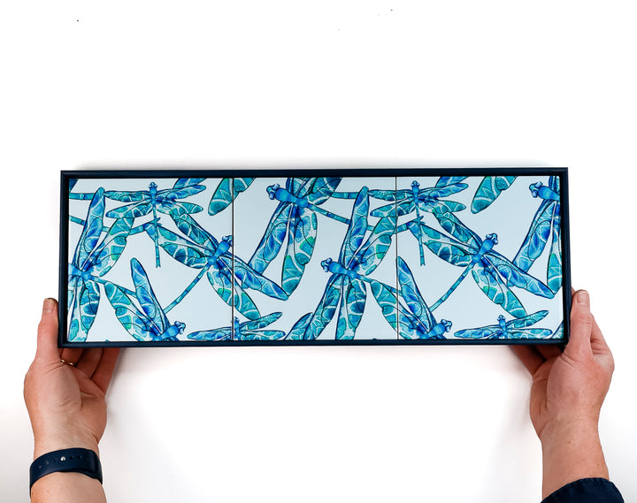 SALE Dragonfly Tile frame - three tiles version