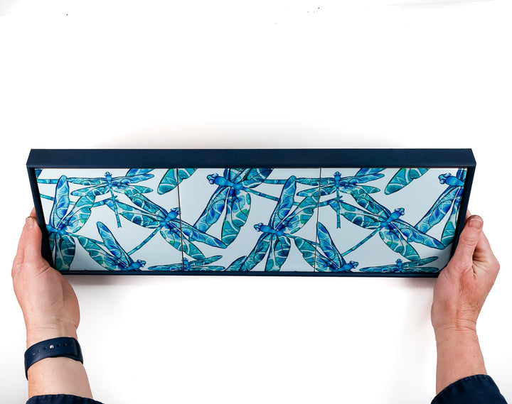SALE Dragonfly Tile frame - three tiles version