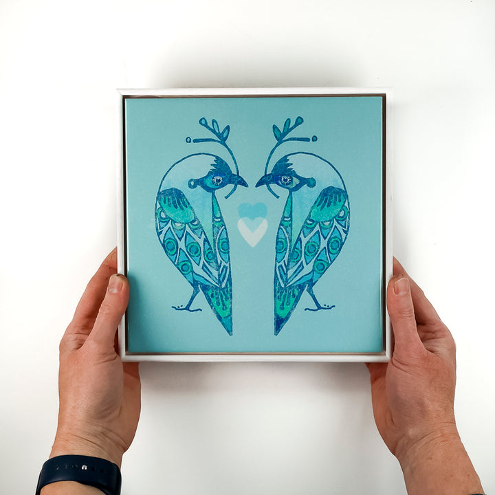 SALE - Lovebirds Tile frame picture