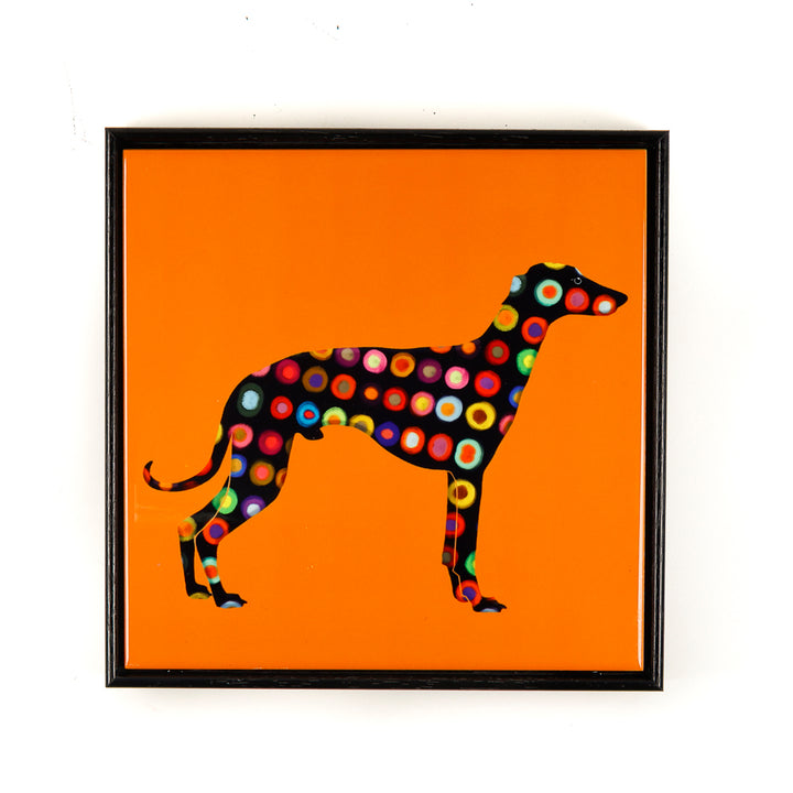 SALE - Greyhound tile frame picture - Spotty