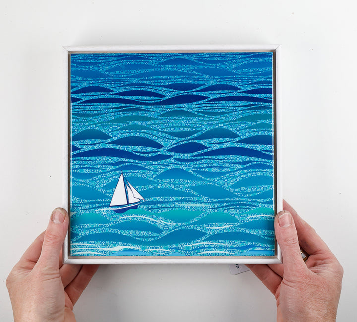 SALE Caribbean Sailing Tile frame