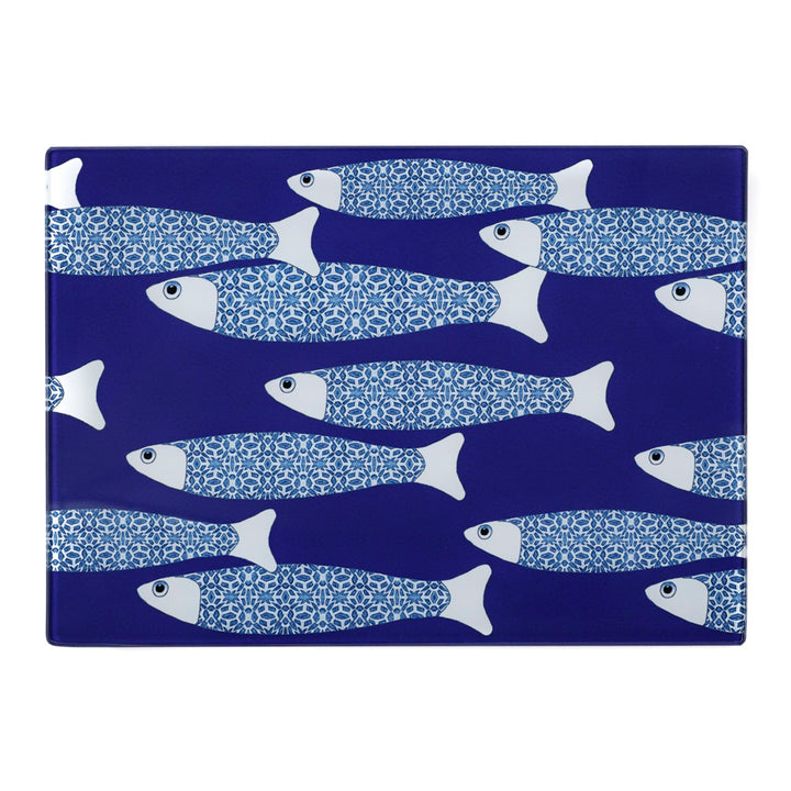 SALE - Navy Blue Ocean Shoal - Small rectangular Worktop Saver (smooth)
