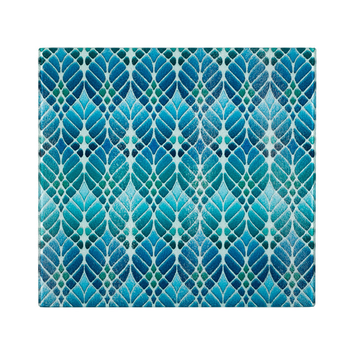 Interwoven Trees Worktop Protector - Blue / Turquoise