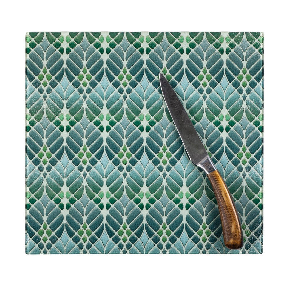 SALE - Interwoven Trees - Textured Worktop Protector - Muted Greens (medium)