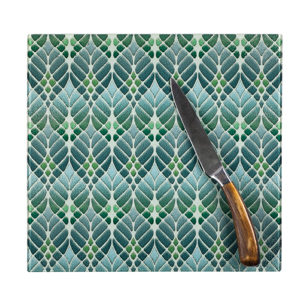 SALE - Interwoven Trees - Textured Worktop Protector - Muted Greens (medium)