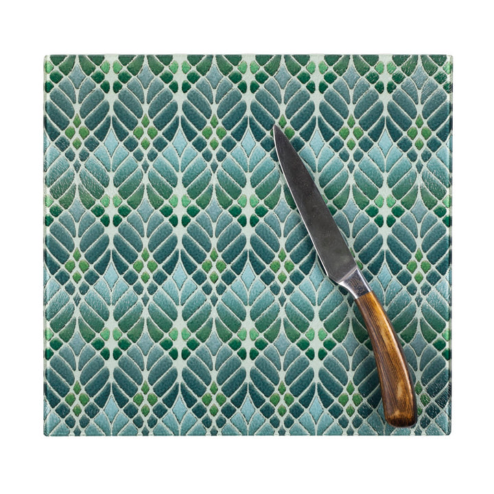 SALE - Interwoven Trees - Textured Worktop Protector - Muted Greens (medium)