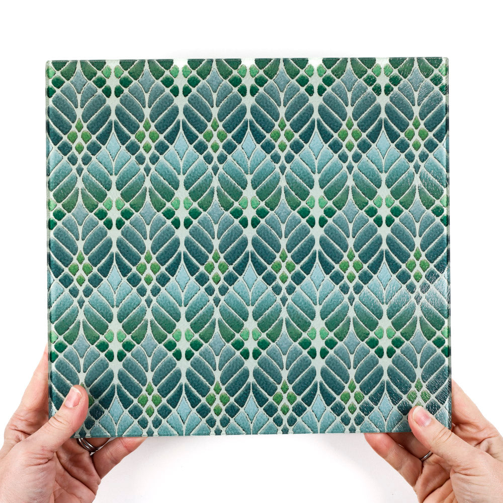 SALE - Interwoven Trees - Textured Worktop Protector - Muted Greens (medium)