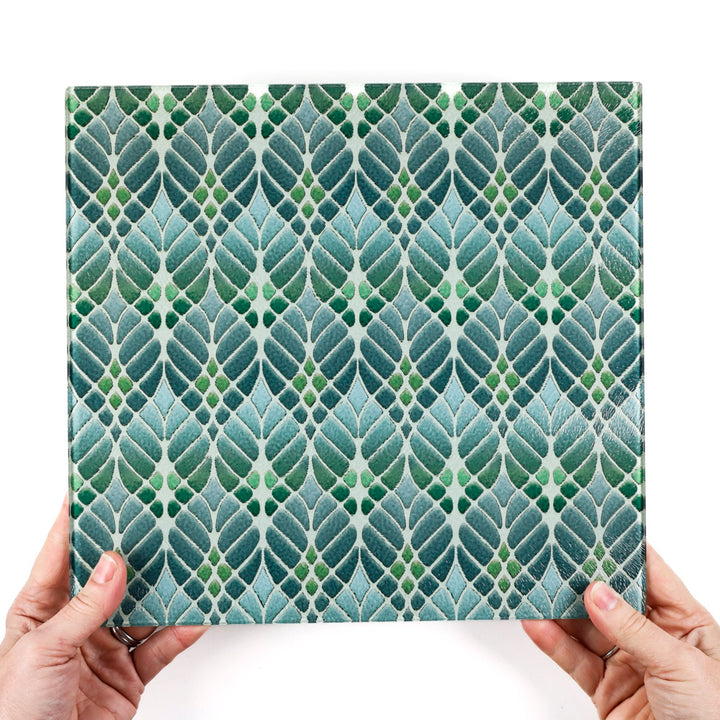 SALE - Interwoven Trees - Textured Worktop Protector - Muted Greens (medium)
