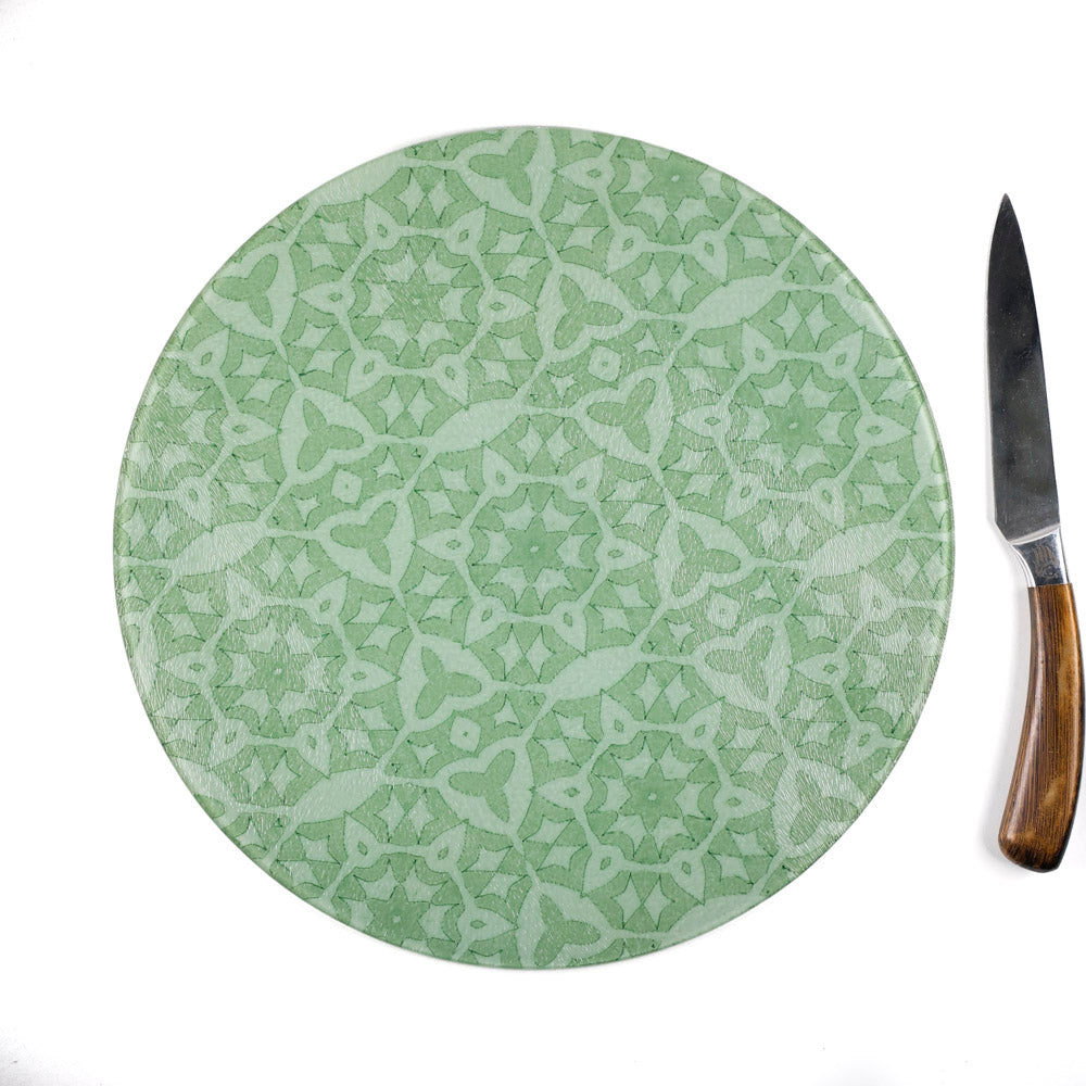 SALE - Green Stonework - Large Circular Chopping Board (30cm)