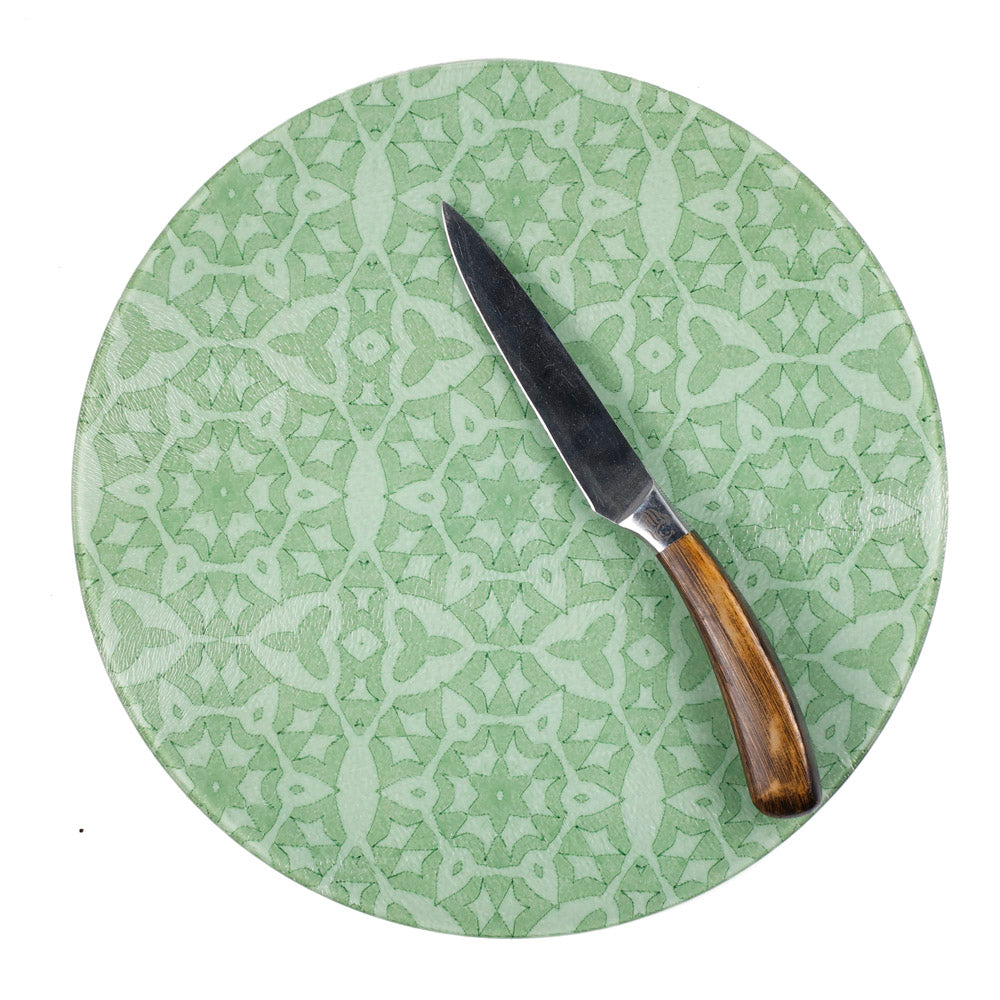 SALE - Green Stonework - Large Circular Chopping Board (30cm)