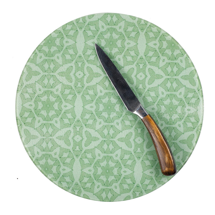 SALE - Green Stonework - Large Circular Chopping Board (30cm)
