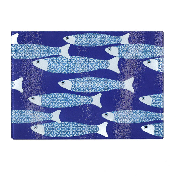 SALE - Navy Blue Ocean Shoal - Small rectangular Worktop Saver (textured)