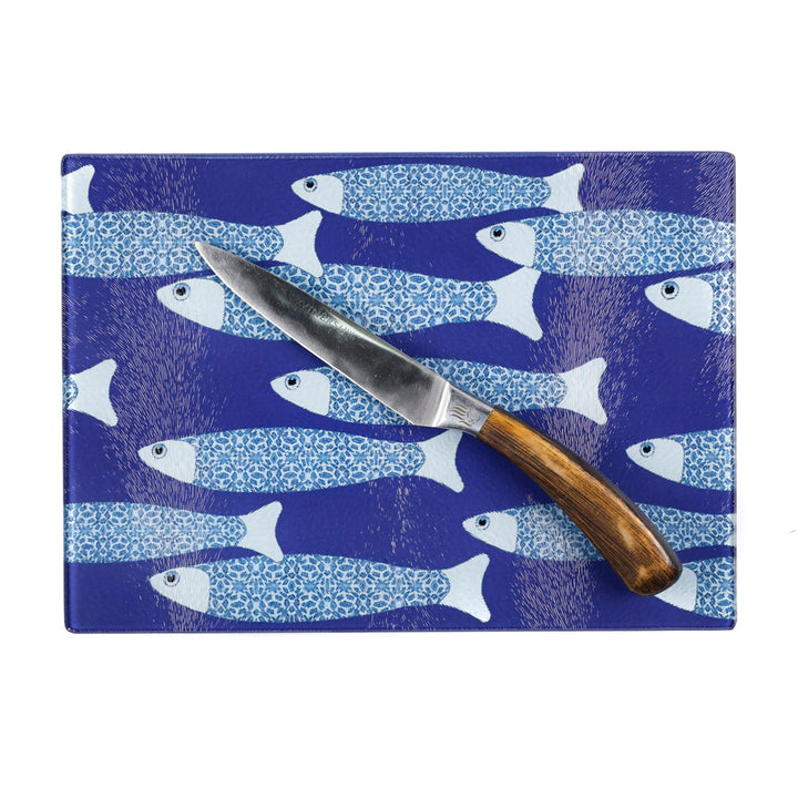 SALE - Navy Blue Ocean Shoal - Small rectangular Worktop Saver (textured)